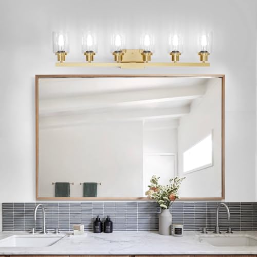 6 Light Gold Bathroom Vanity Light