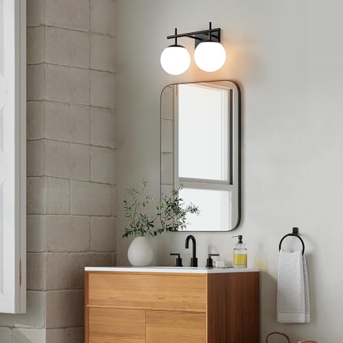 Black Bathroom Light Fixture Over Mirror (2 Count)