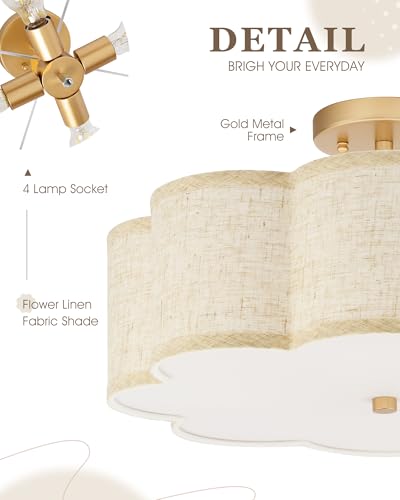 Gold Semi Flush Mount Ceiling Lights