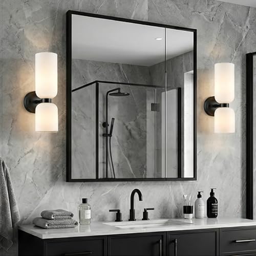 Black Wall Sconces Set of 2 Modern Farmhouse 2 (2 Count)