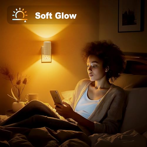 Amber Night Lights Plug into Wall (2 Count)