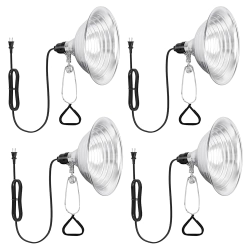 Clamp Lamp Light with Detachable 8.5 Inch Aluminum Reflector up to 150 Watts E26 Socket (4 Count)