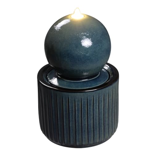 Blue Ceramic Sphere Fountain