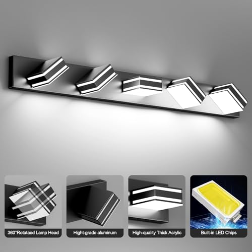 Black Vanity Light Fixtures 40.5inch 5 (5 Count)