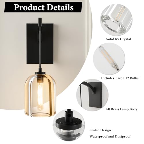 Crystal Brass Hemisphere Wall Sconce (2 Count)