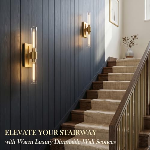 22.8" Brass Wall Sconces Set of 2