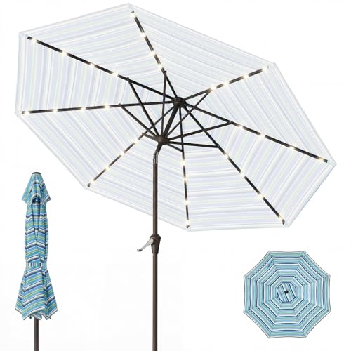 9FT Patio Umbrella with Solar Lights