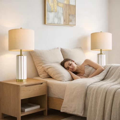 25.75" Off White Ceramic Table Lamp Set of 2 (2 Count)