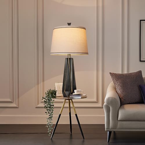 27" Black Gold Rim Resin Table Lamp (2 Count)