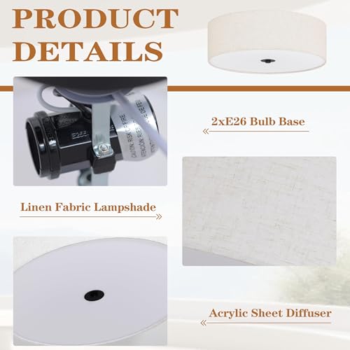 12.6 Inch Flush Mount Ceiling Light 2