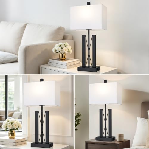 25" Modern Table Lamp for Living Room (2 Count)