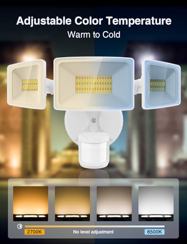 65W Smart Outdoor Security Lights with Motion Sensor (White)
