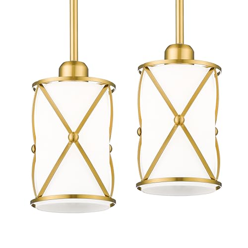 Brushed Gold Pendant Lights Kitchen Island (2 Count)