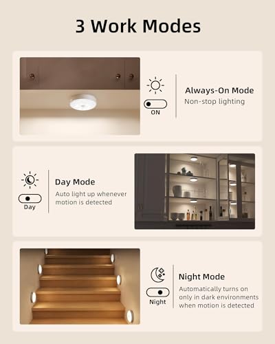 RGB Under Cabinet Puck Lights with Remote (6 Count)