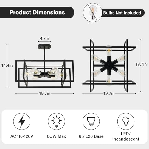 Black Kitchen Light Fixture