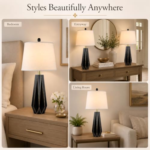 28'' Black Lamps Set of 2 (2 Count)