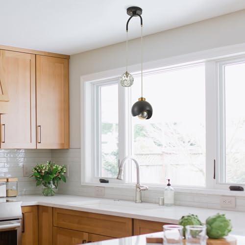 2 Light Modern Pendant Light with Crystal Accent