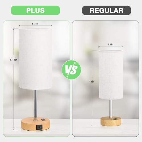 17.4" Bedside Lamp for Bedroom