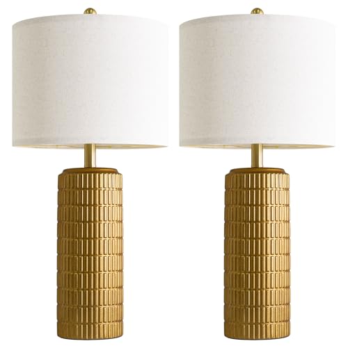27.5'' Tall Brass Gold Table Lamps Set of 2 for Living Room (2 Count)