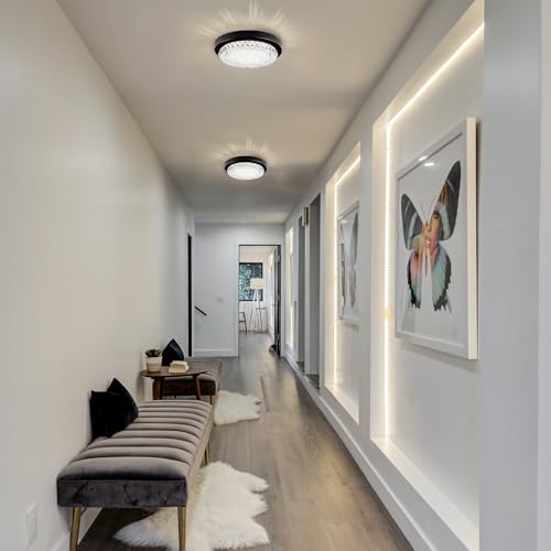 Flush Mount Ceiling Light Small Crystal LED Hallway Ceiling Lighting 10''