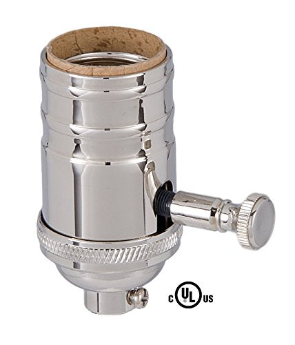 Edison Size Full Dimmer Turned Socket in Nickel Finish