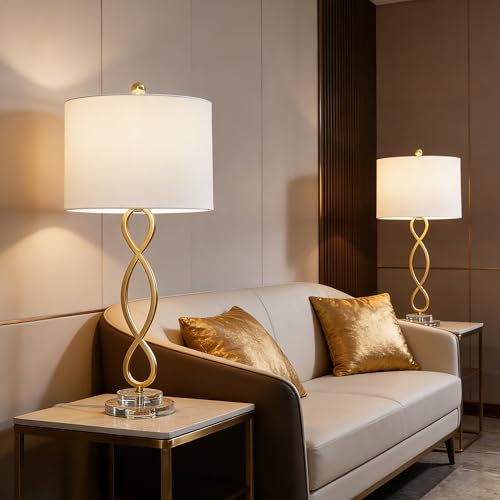 30" Brass Gold Table Lamps Set of 2 for Living Room (2 Count)