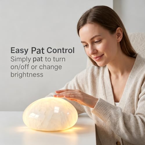 Natural Marble Lamp Cordless Touch Control Night Light 3