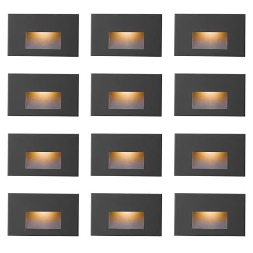 Outdoor LED Step Light Stair Lights Indoor 120V Dimmable (12 Count)