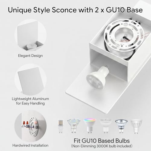 Hardwired White Wall Sconces (2 Count)