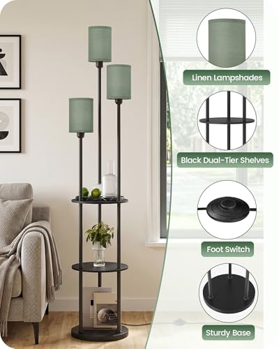 Floor Lamp with Shelves