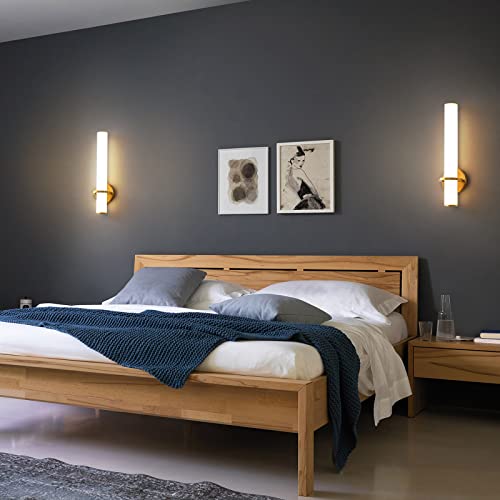 Hardwired Wall Sconces Set of Two 18 Inch Gold Bathroom Wall Sconces 18W 2700K (2 Count)