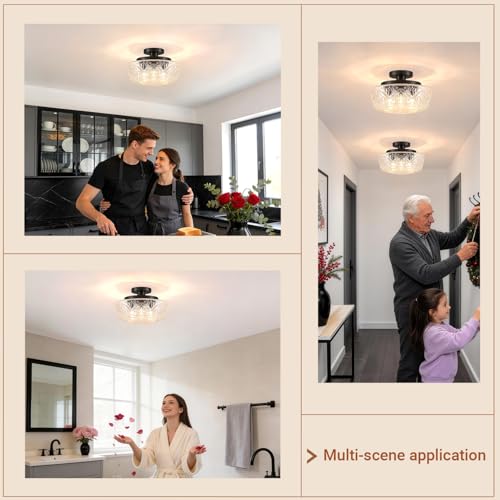 3 Light Semi Flush Mount Ceiling Light Fixtures