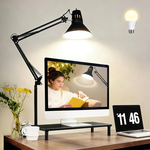 Black Desk Lamp with Clamp