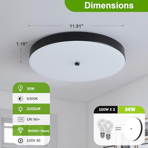 4 Pack Black Flush Mount Ceiling Light (4 Pack)