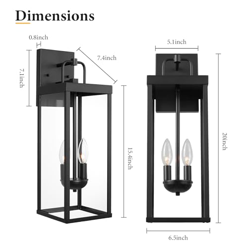 Outdoor Wall Sconce Lights (2 Count)