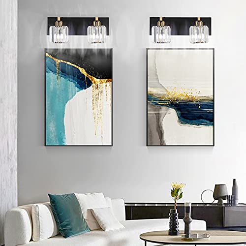 Vanity Lighting Fixtures for Bathroom Matte Black Vanity Lights Fixtures Crystal 2 Lights Wall Light Fixture Over Mirror