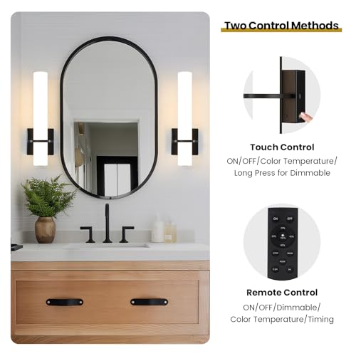 Black Battery Operated Wall Sconces Set of 2 (2 Count)