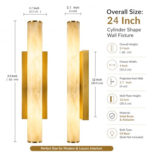 Alabaster Wall Sconces Set of 2