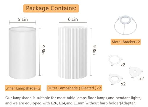 Set of 2 Small Replacement Lamp Shades (2 Count)