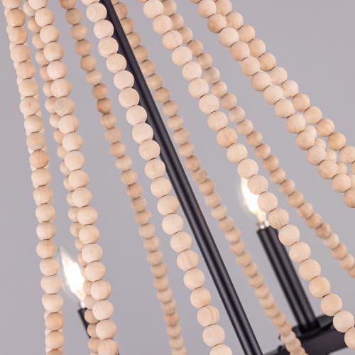 Beaded Chandelier Boho Light Fixture 38" French Country Chandeliers