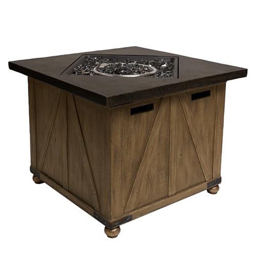 24" Wood Grain Fire Pit Table (16 Ounce)