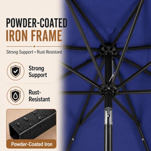 9FT Solar Patio Umbrella w