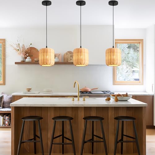 3 Pack Rattan Pendant Light (3 Count)