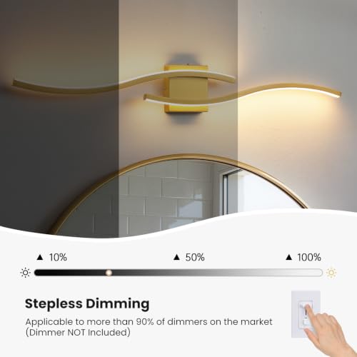 Gold LED Bathroom Vanity Lights