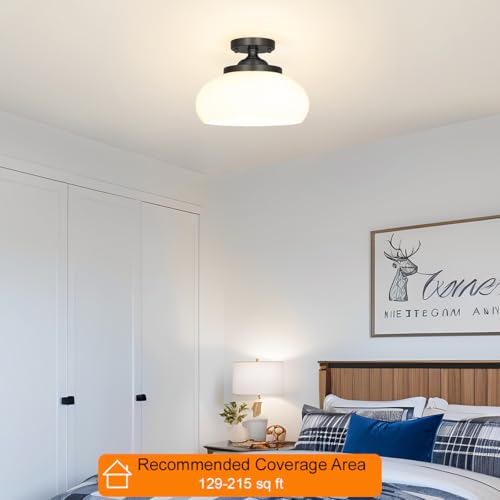 Black Semi Flush Mount Ceiling Light