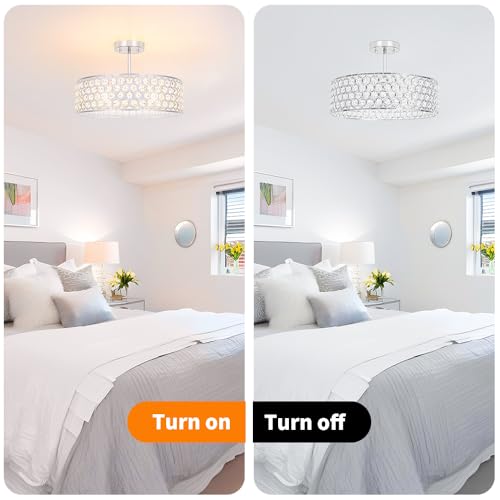 Chrome Crystal Ceiling Light Fixture