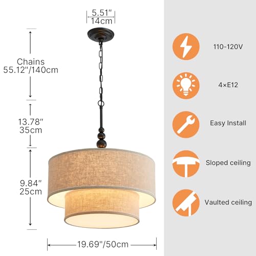 Lighting Double Drum Chandeliers