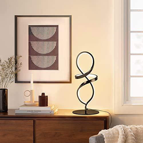 Modern Small Table Lamp with LED Spiral Design