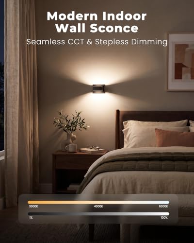Smart RGB Wall Sconces Set of 2 (Black / 2 Pack)