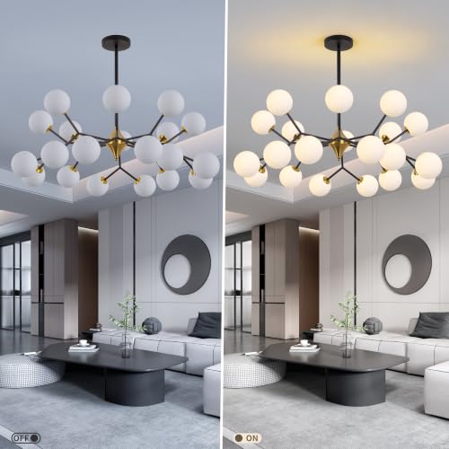 42" Black and Gold Sputnik Chandelier 20